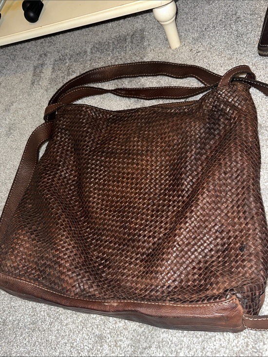 Tulipani Genuine Leather woven Brown satchel Italian designer backpack main image 10